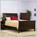 Modus City Upholstered Leather Sleigh Bed in Russet Finish