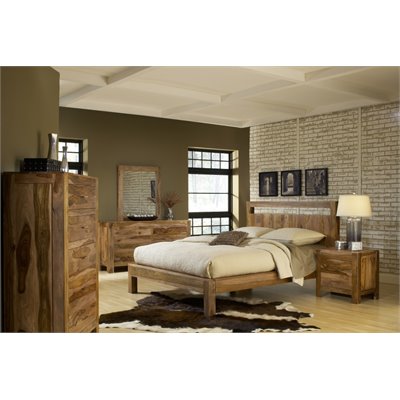 Modus Furniture Atria Platform Bed in Sheesham 2 Piece Bedroom Set