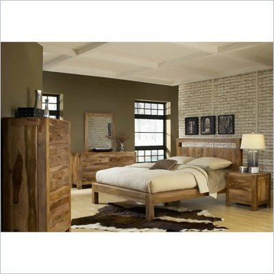 Modus Furniture Atria Platform Bed in Sheesham 5 Piece Bedroom Set