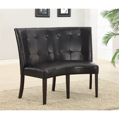 Modus Bossa Black Leatherette Banquette in Bold Dark Chocolate Finish