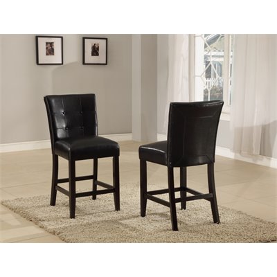 Modus Bossa Counter Height Parsons Stool in Black Leatherette (Set of 2)
