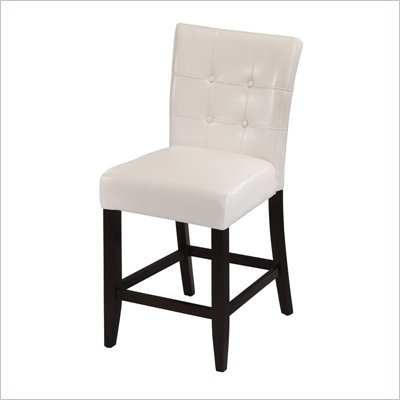 Modus Bossa Counter Height Parsons Stool in White Leatherette (Set of 2)