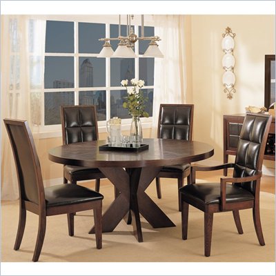 Modus Hudson Round X Base Casual Dining Table in Mocha Finish