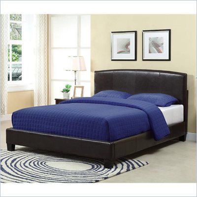 Modus Furniture Ledge Upholstered Platform Bed with Arch Headboard in Chocolate
