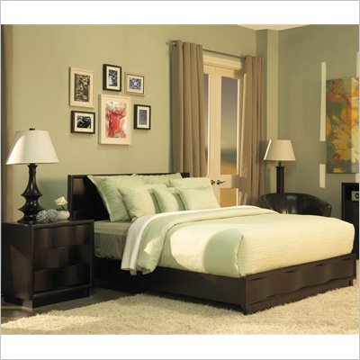 Modus Maui Wave Platform Bed 4 Piece Bedroom Set in Chocolate Brown