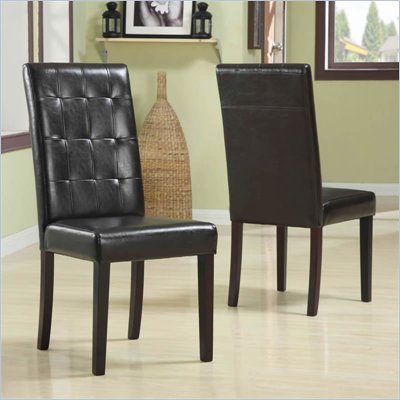 Modus Urban Seating Tufted Leatherette Parson Chairs in Chocolate (Set of two)