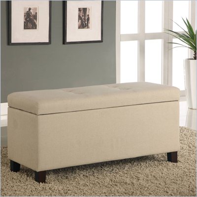 Modus Furniture Urban Seating Storage Bench in Natural Linen