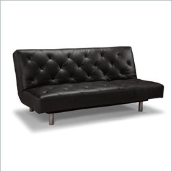 Lifestyle Solutions Casual Convertibles New Jersey Convertible Sofa in Black Leather
