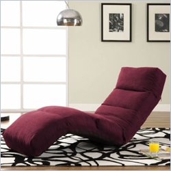 LifeStyle Solutions Jet Curved Chair Chaise Lounge-Burgundy