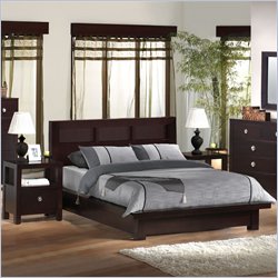 Lifestyle Solutions Knotch Modern Wood Cappuccino Platform Bed 5 Piece Bedroom Set