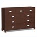 Lifestyle Solutions Amalfi 9 Drawer Double Dresser in Mocha