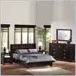 Lifestyle Solutions Knotch Wood Platform Bed in Cappuccino 4 Piece Bedroom Set