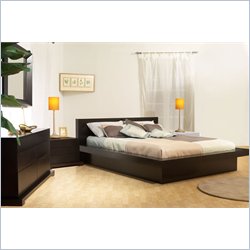 Lifestyle Solutions Zurich Wood Platform Bed in Cappuccino 4 Piece Bedroom Set