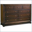 Lifestyle Solutions Hailey 9 Drawer Dresser in Antique Walnut