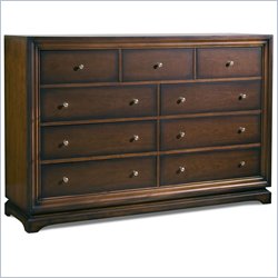 Lifestyle Solutions Hailey 9 Drawer Dresser in Antique Walnut