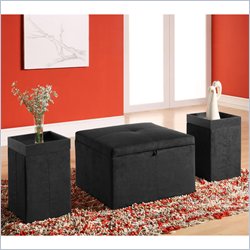 Lifestyle Solutions Quebec Storage Ottoman with 2 Storage End Tables