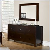 Lifestyle Solutions 500VI Series Dresser and Mirror Set in Cappuccino