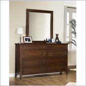 Lifestyle Solutions 890PI Series Dresser and Mirror Set in Brandy