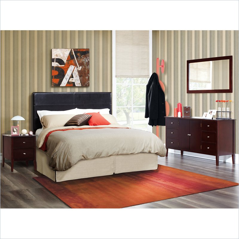 Lifestyle Solutions Salem 4 Piece Queen Bedroom Set in Cappuccino