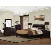 Lifestyle Solutions Sydney 4 Piece Platform Bedroom Set in Cappuccino