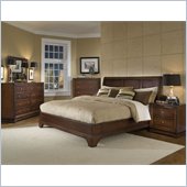 Lifestyle Solutions Hampton 4 Piece Platform Bedroom Set in Antique Walnut