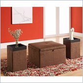 Lifestyle Solutions Quebec Storage Ottoman with 2 End Tables in Java