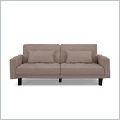 Lifestyle Solutions Signature Romeo Convertible Fabric Sofa in Dark Brown