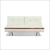 Lifestyle Solutions Costa Mesa Convertible Sofa in Ivory and Red