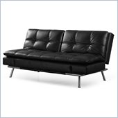 Lifestyle Solutions Matrix Convertible Sofa in Black Faux Leather