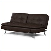 Lifestyle Solutions Matrix Convertible Sofa in Dark Brown Faux Leather