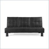 Lifestyle Solutions Domino Convertible Sofa in Black Faux Leather