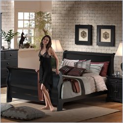 Lifestyle Solutions Sleigh Bed in Antique Ebony Finish