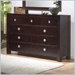 Lifestyle Solutions Knotch 9 Drawer Double Dresser in Cappuccino
