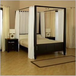 Lifestyle Solutions Wilshire Four Poster Canopy Platform Bed 2 Piece Set