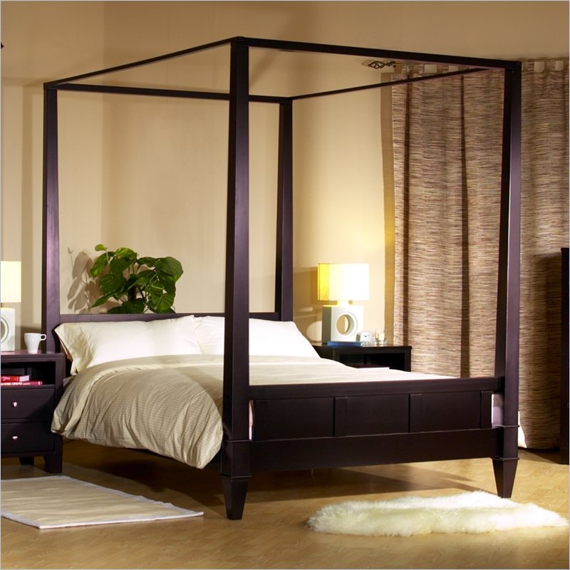 Lifestyle Solutions Wilshire Modern Platform Canopy Bed in Cappuccino ...
