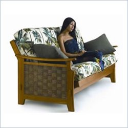Lifestyle Solutions Fashion Saratoga Futon Frame in Medium Oak 