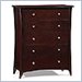 Lifestyle Solutions 234 Series 5 Drawer Chest in Cappuccino Finish