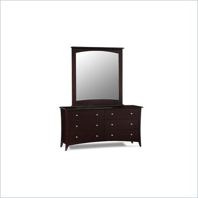 Lifestyle Solutions 234 Series 6 Drawer Double Dresser and Mirror in Cappuccino