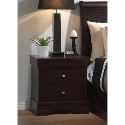 Lifestyle Solutions 588V Series 2 Drawer Nightstand in Cappuccino