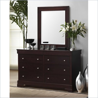 Lifestyle Solutions 588V Series 6 Drawer Double Dresser and Mirror Set