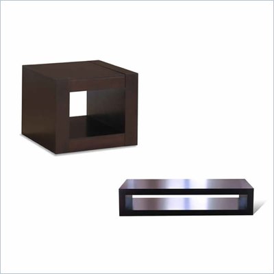 Lifestyle Solutions Barbados Coffee Table and End Table Set in Cappuccino