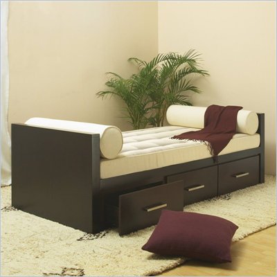 Storage Daybed on Wood Daybed In Cappuccino Finish With Storage Drawers   Bg Brb Db