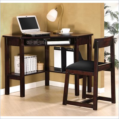 Lifestyle Solutions Cambridge Desk and Chair Set in Espresso Finish