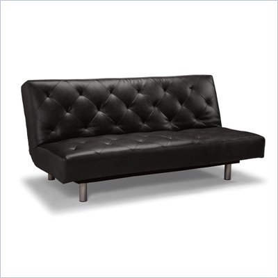 Lifestyle Solutions Casual Convertibles New Jersey Convertible Sofa in Black Leather