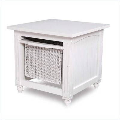 Lifestyle Solutions Country Cottage Storage End Table in Satin White