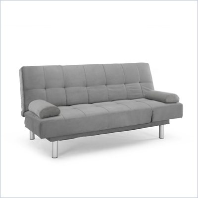 Lifestyle Solutions Dallas Convertible Sofa in Dark Grey Microfiber