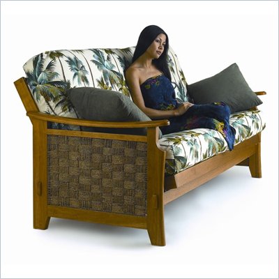Lifestyle Solutions Fashion Saratoga Futon Frame in Medium Oak 