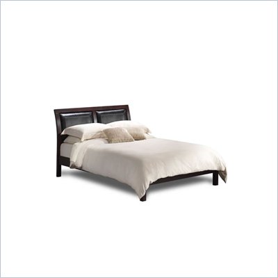 Lifestyle Solutions Madison Leather Upholstered Platform Bed in Cappuccino Finish