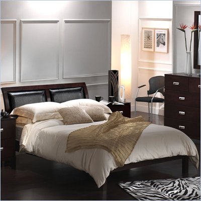 Lifestyle Solutions Madison Cappuccino Modern Wood Platform Bed 5 Piece Bedroom Set