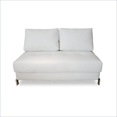 Lifestyle Solutions Marquee St. Martin Convertible Sofa in Cream Faux Leather